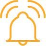 orange alarm ringing logo