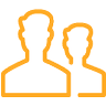 two orange professional men icon