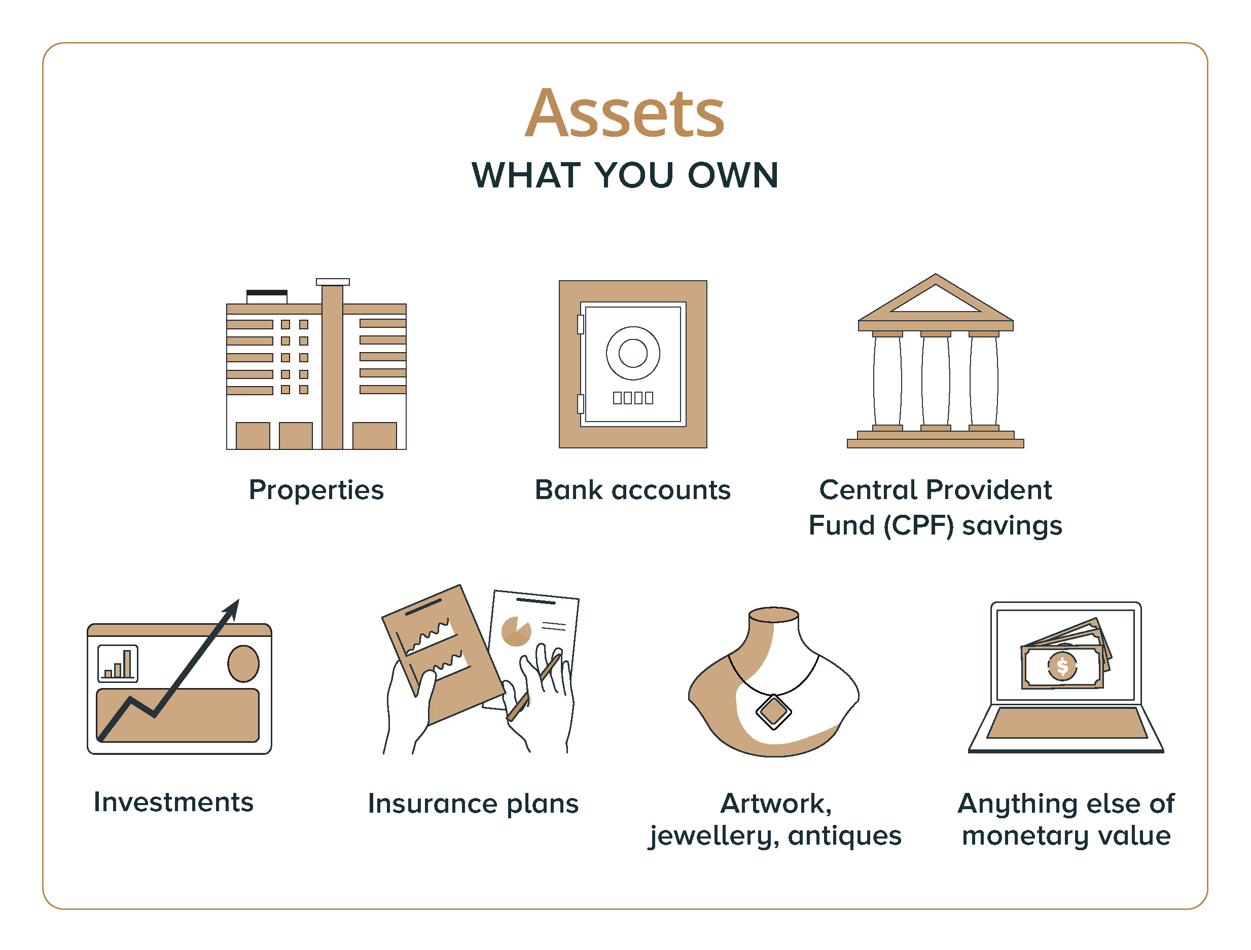 What are assets? Assets are the things you own.