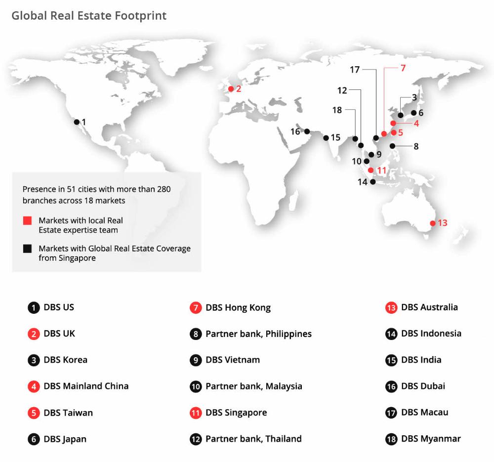 DBS Real Estate Finance Footprint