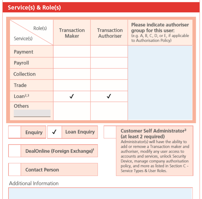 dbs services and roles form