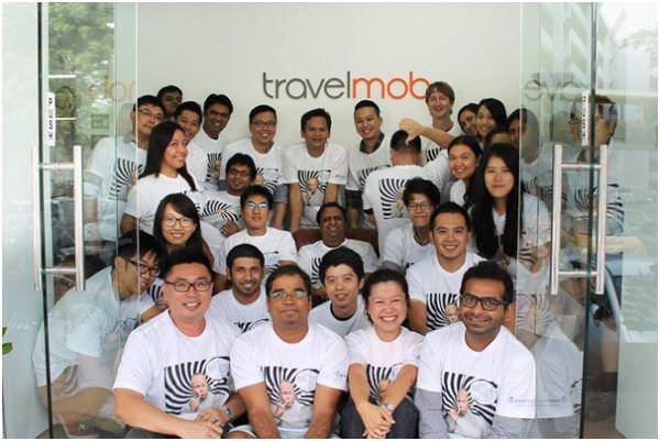 CEO and co-founder of travelmob, Turochas Fuad with his Singapore team