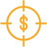 orange target with dollar sign icon