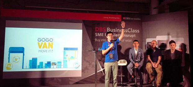 Startup founders pitch at the DBS event in Hong Kong