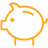 orange piggy bank icon