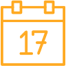 orange day 17 in calendar icon