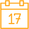 orange day 17 in calendar icon