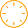 orange clock with no hands icon