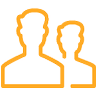 two orange professional men icon