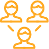three orange people icon