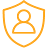 orange patch with a man in it icon