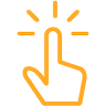 orange finger clicked icon