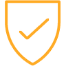 orange patch with check in it icon
