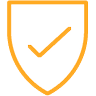 orange patch with check in it icon