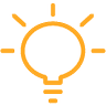orange fluorescent light bulb icon