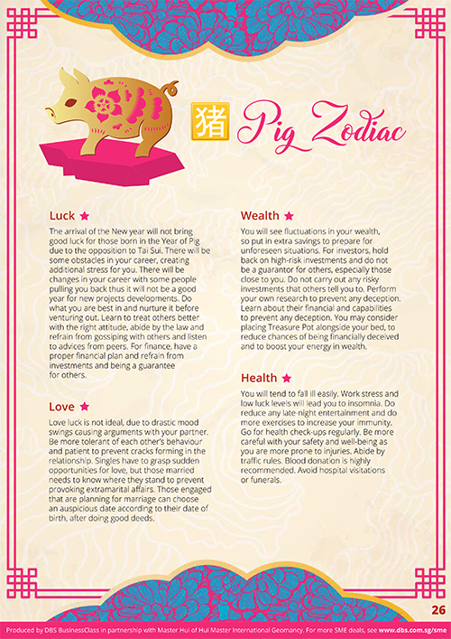 pig zodiac poster