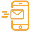 orange mobile phone with small envelope icon