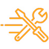 orange wrench and screwdriver icon