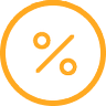 An icon showing a percentage in the middle