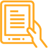 An image showing a hand holding a tablet device