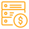 An image showing a Dollar coin with a server at the background