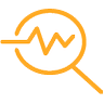 A magnifying glass showing fluctuation price movement