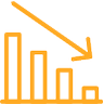 A graph showing a downtrend pattern with an arrow