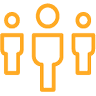 Three men standing in the middle