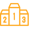 A podium displaying the numbers one, two, and three