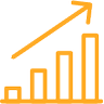 A graph displaying an uptrend movement with an arrow