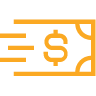 A flashing paper note with a Dollar sign