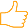 An icon showing thumbs up gesture
