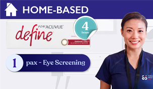 4 boxes x 1-Day Acuvue Define + 1 Pax - Home Eye Check valued at $50