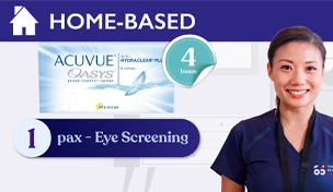 4 boxes x Acuvue Oasys 2-week with Hydraclear Plus + 1 Pax - Home Eye Check valued at $50