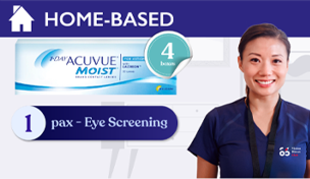 4 boxes x 1-Day Acuvue Moist for Astigmatism + 1 Pax - Home Eye Check valued at $50