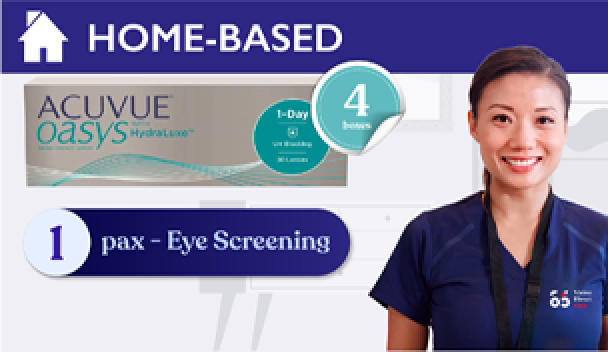 4 boxes x Acuvue Oasys 1-Day with HydraLuxe + 1 Pax - Home Eye Check valued at $50