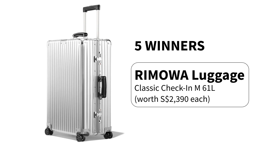 Stand to WIN a RIMOWA Luggage when you register & get ANY featured deals below
