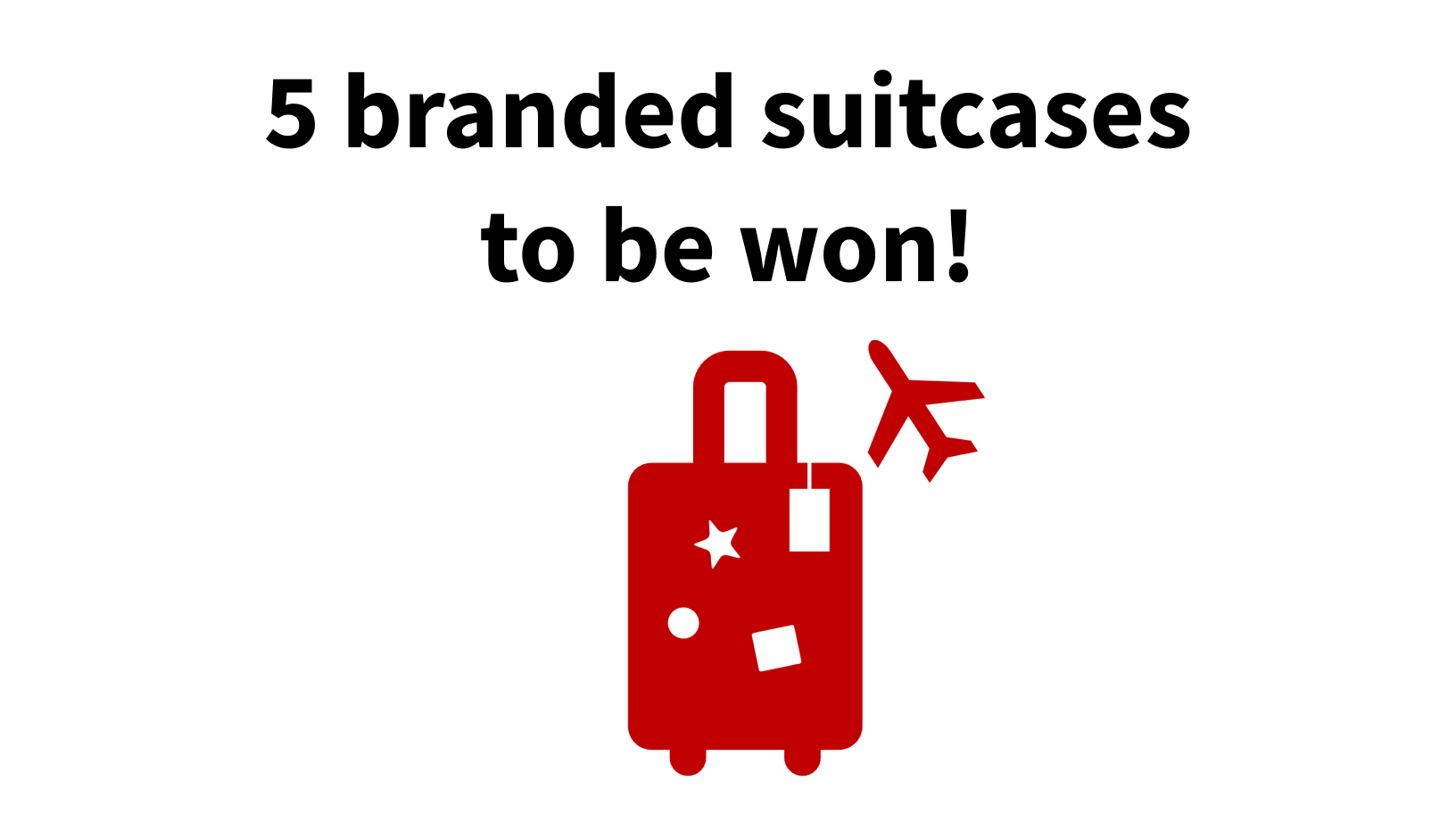 Stand to win a branded suitcase when you register & get ANY featured deals