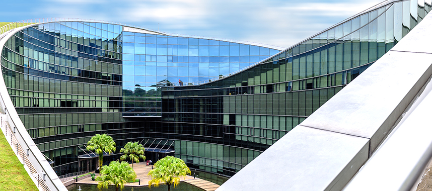 Facade of the Nanyang Technological University in Singapore