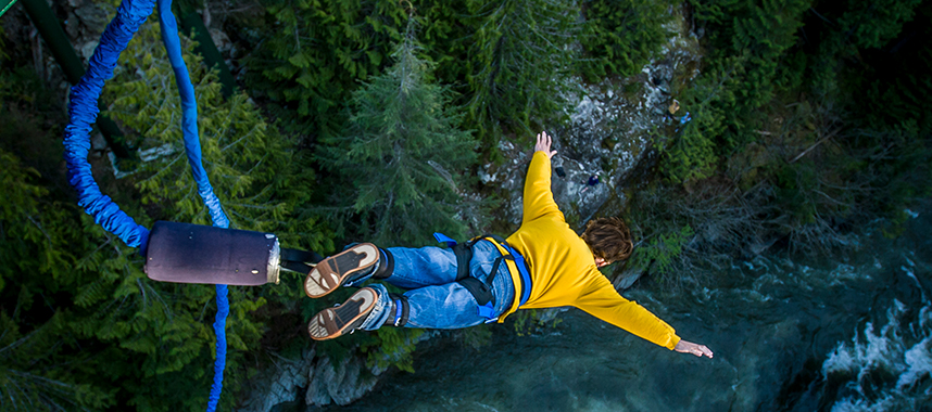Staying insured, even while bungee jumping over a breath-taking scenery
