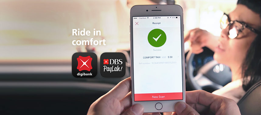 Pay for Comfort/CityCab rides with digibank and PayLah!