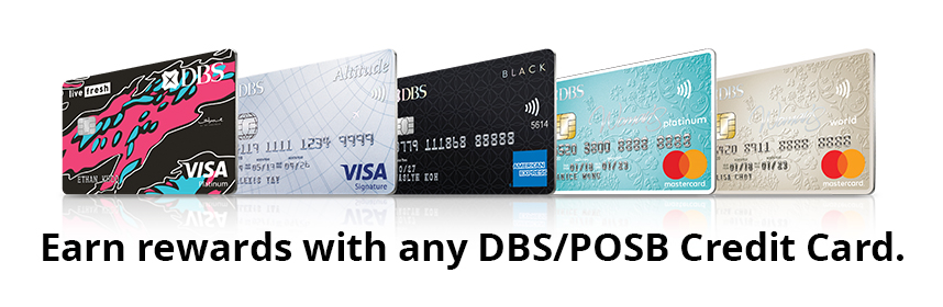 Earn rewards with DBS/POSB cards