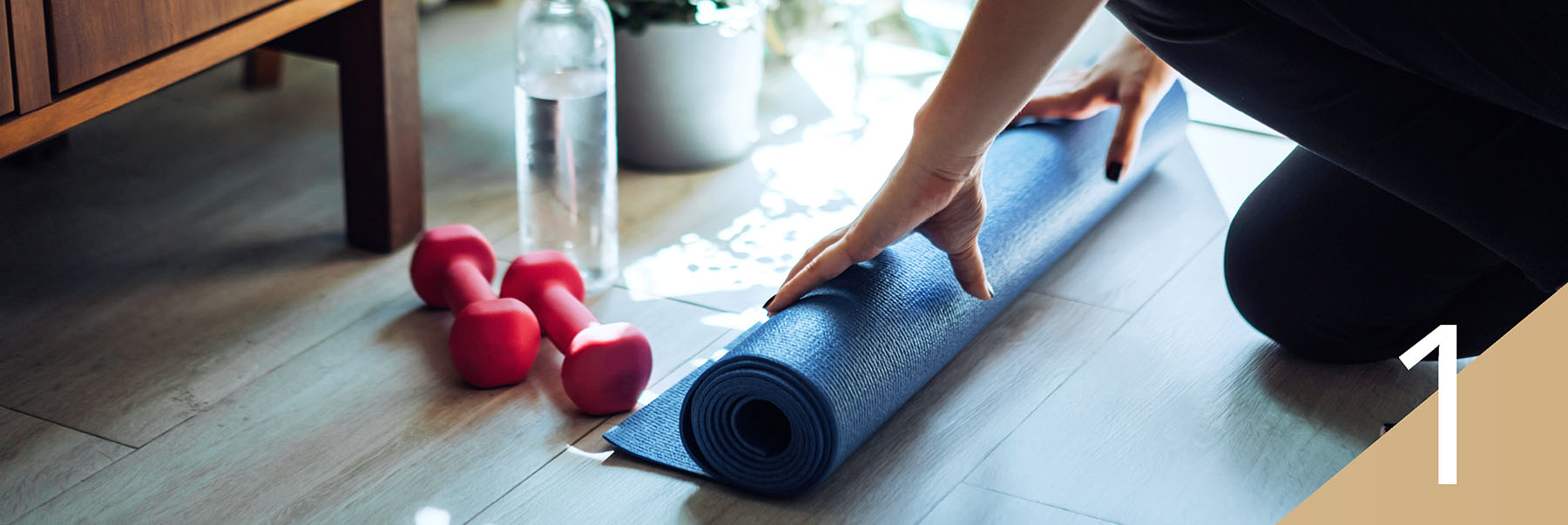 Woman rolling up her yoga mat; Competing needs of retirement and legacy planning