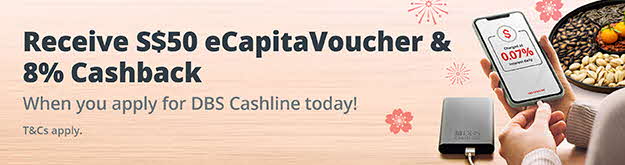 Receive up to $110 cashback when you apply for DBS Cashline