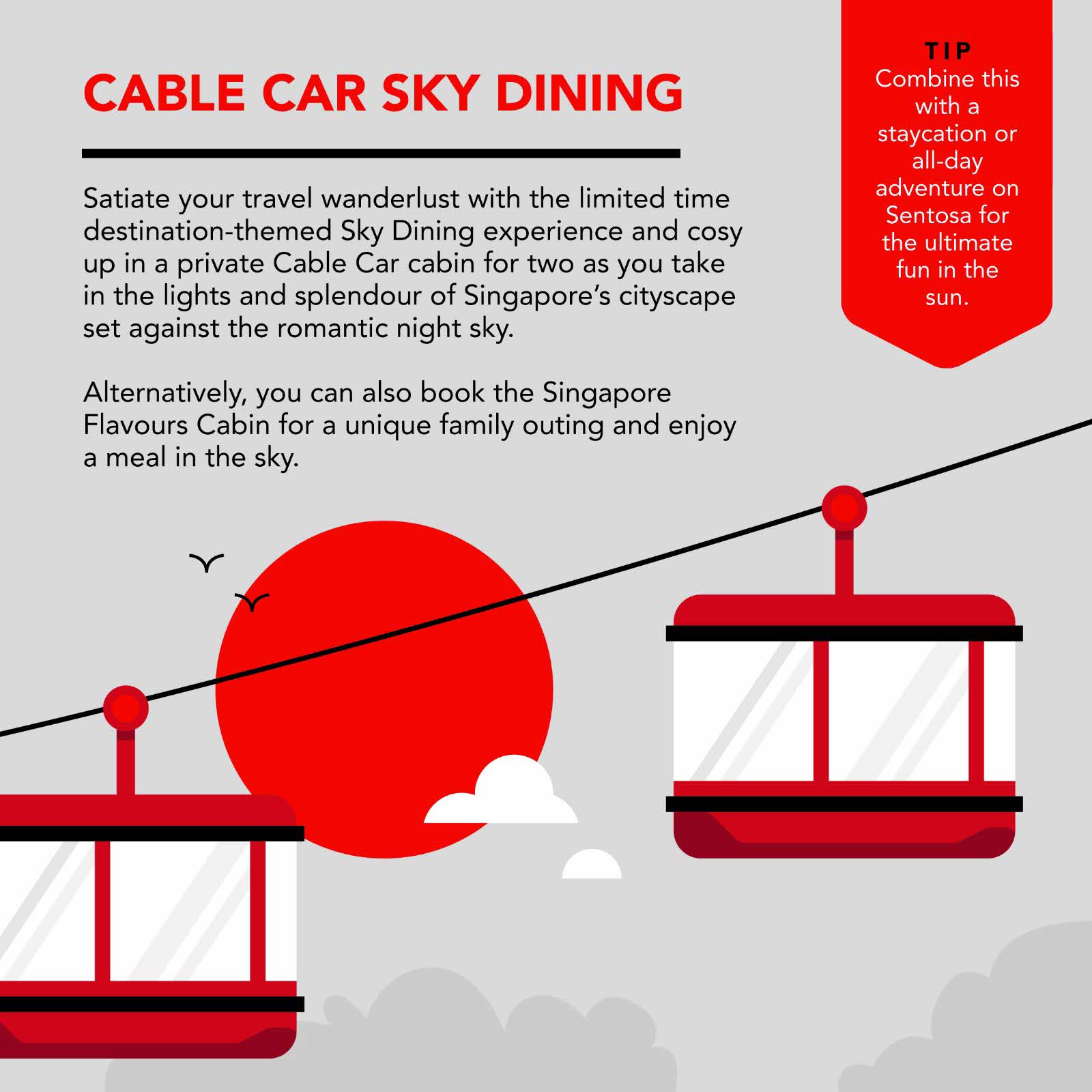 Cable car sky dining