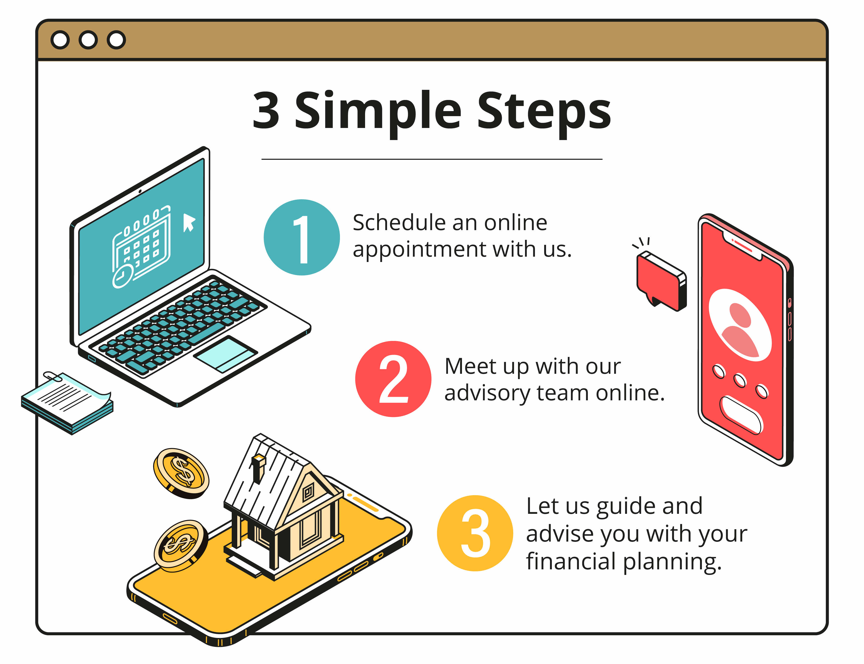 Get started in 3 simple steps