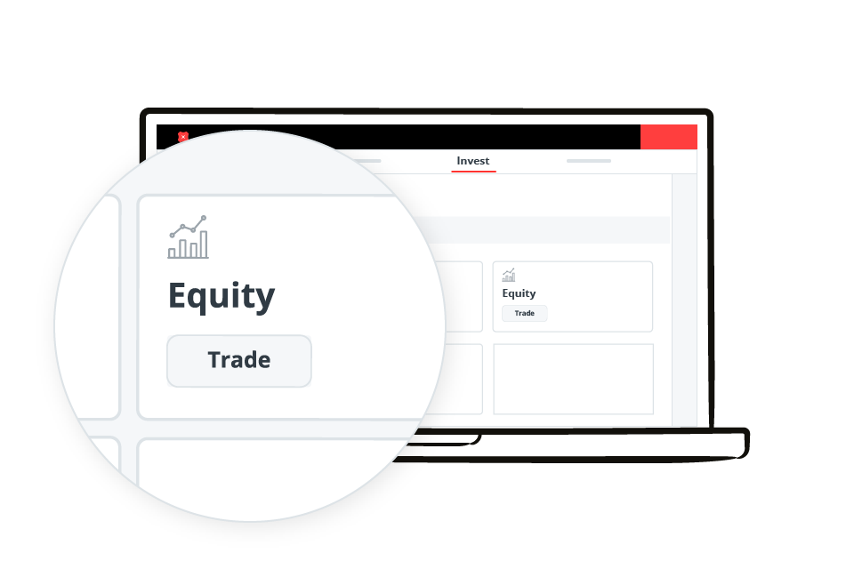 Step 3: Once on the Invest page, click on the 'Trade' button under Equity