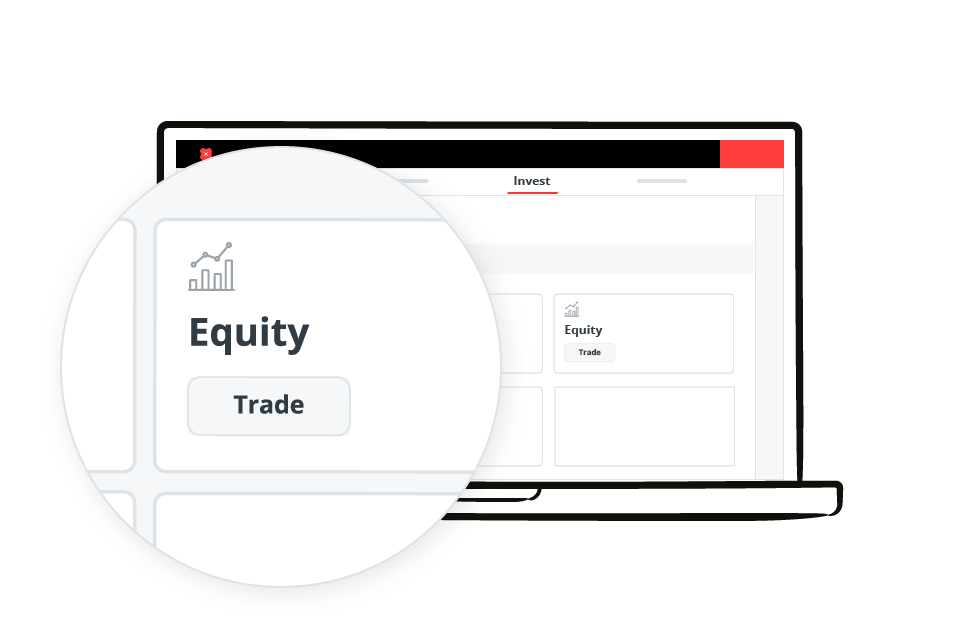 Step 3: Once on the Invest page, click on the 'Trade' button under Equity