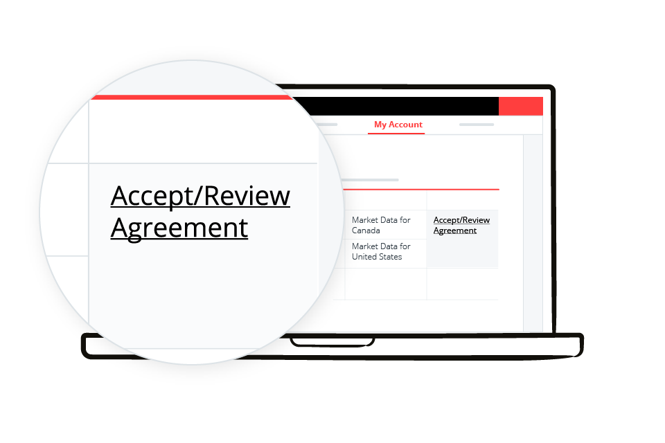 Step 6: Once on the Account Management page, click on 'Accept/Review Agreement' on the right column to accept the Exchange Agreement for US/CA trades