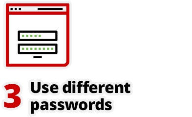Use different passwords